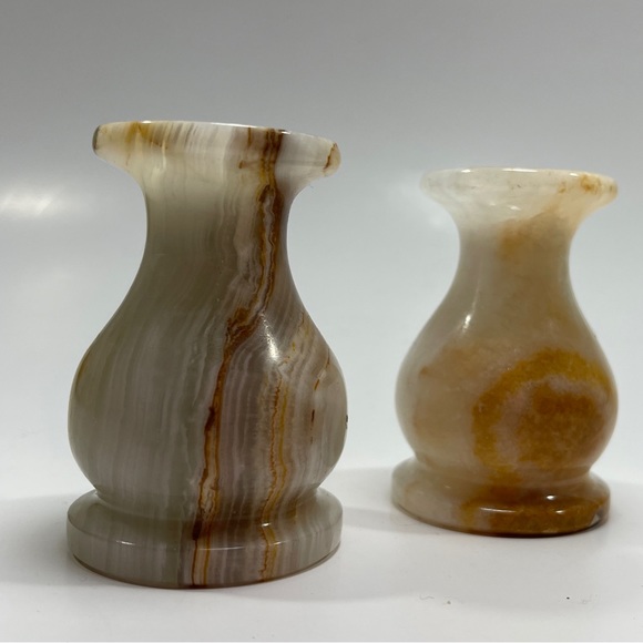 Vintage Natural Onyx Candle Holder Set of 2 - Picture 3 of 6